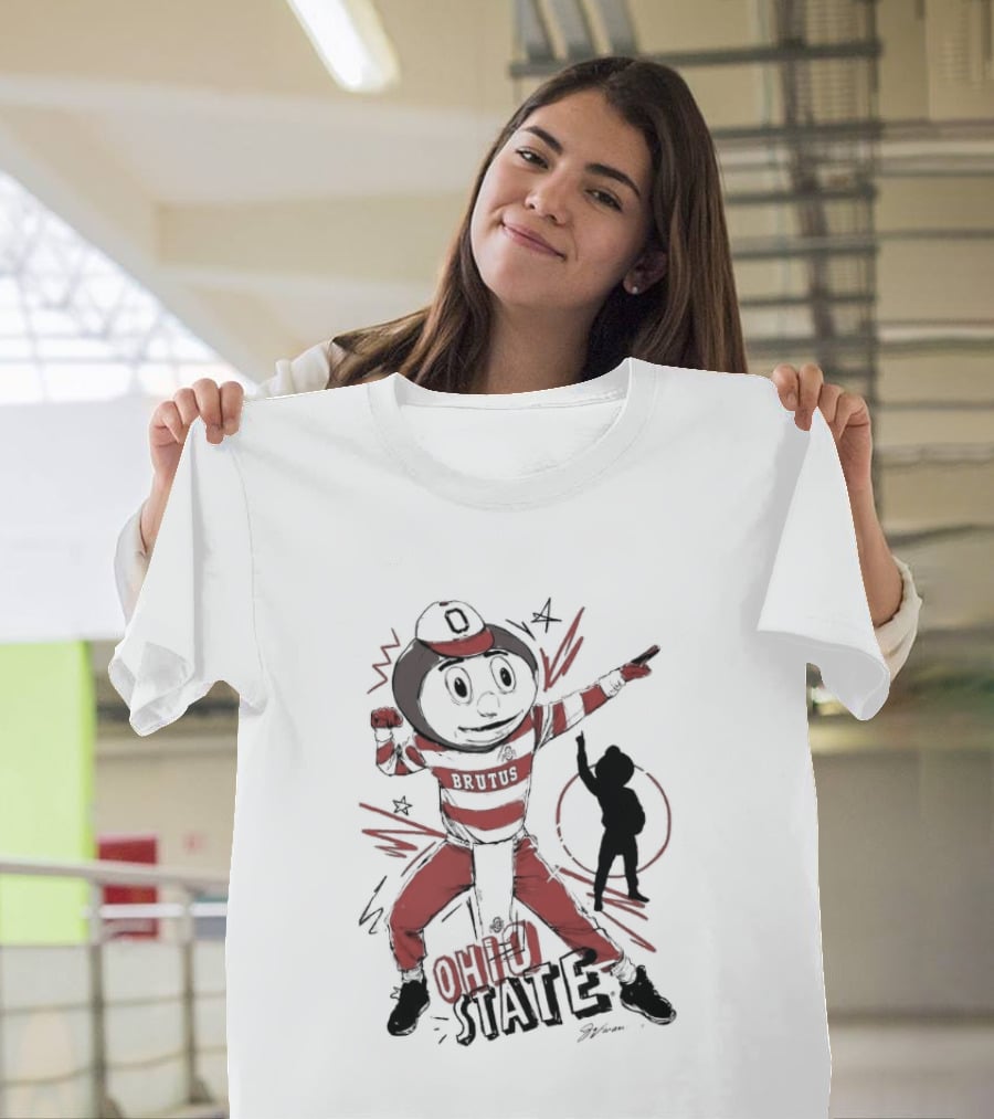 Ohio State Brutus Buckeye Flexing T-Shirt
