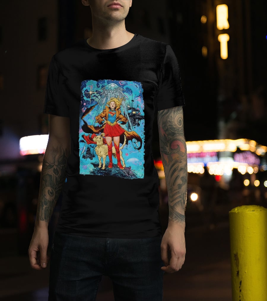Supergirl And Krypto DC Comics Sci Fi City Adventure T-Shirt
