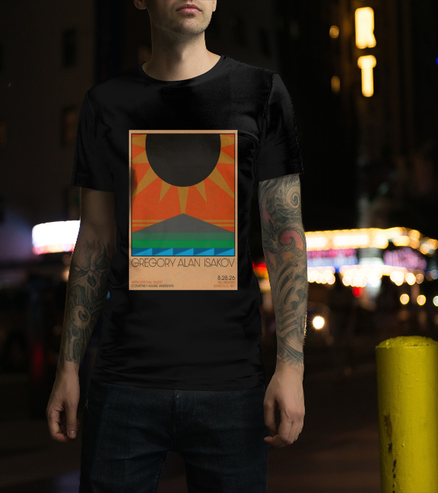 Gregory Alan Isakov 08 28 26 Hellbender Asheville NC Tour With Courtney Marie Andrews T-Shirt