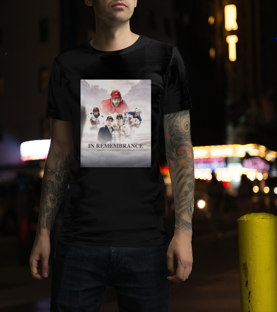 In Remembrance Johnny & Matthew Gaudreau Hockey Tribute With Boston And USA Jerseys T-Shirt
