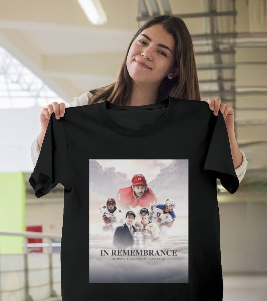 In Remembrance Johnny & Matthew Gaudreau Hockey Tribute With Boston And USA Jerseys T-Shirt
