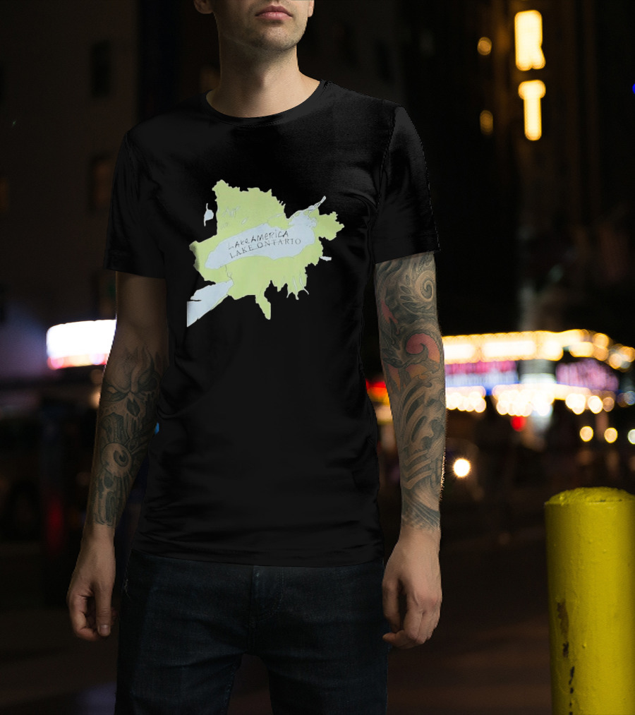 Lake America Lake Ontario Unique Map T-Shirt