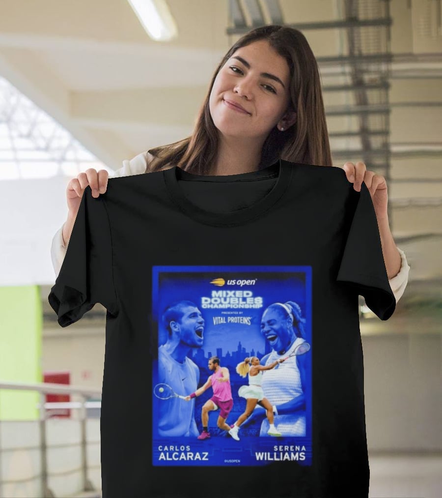 US Open Mixed Doubles Championship Carlos Alcaraz Serena Williams Vital Proteins T-Shirt