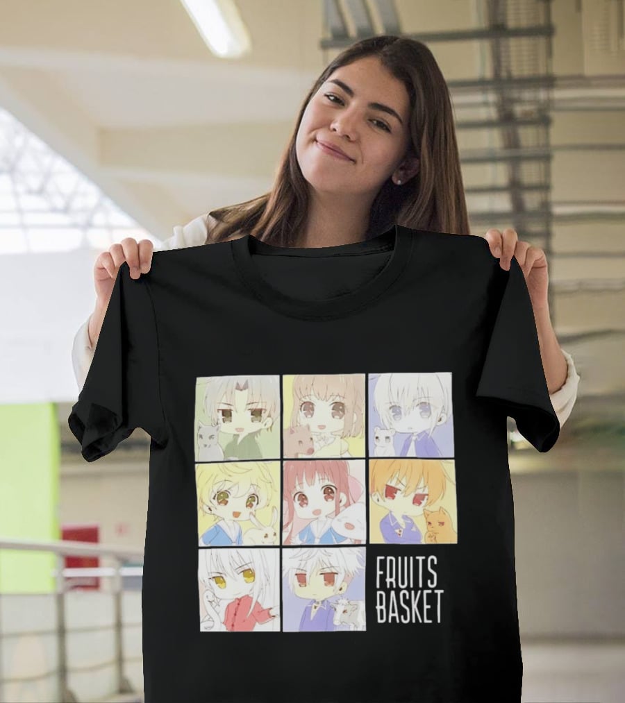 Fruits Basket Chibi Characters Grid With Cute Kawaii Anime T-Shirt