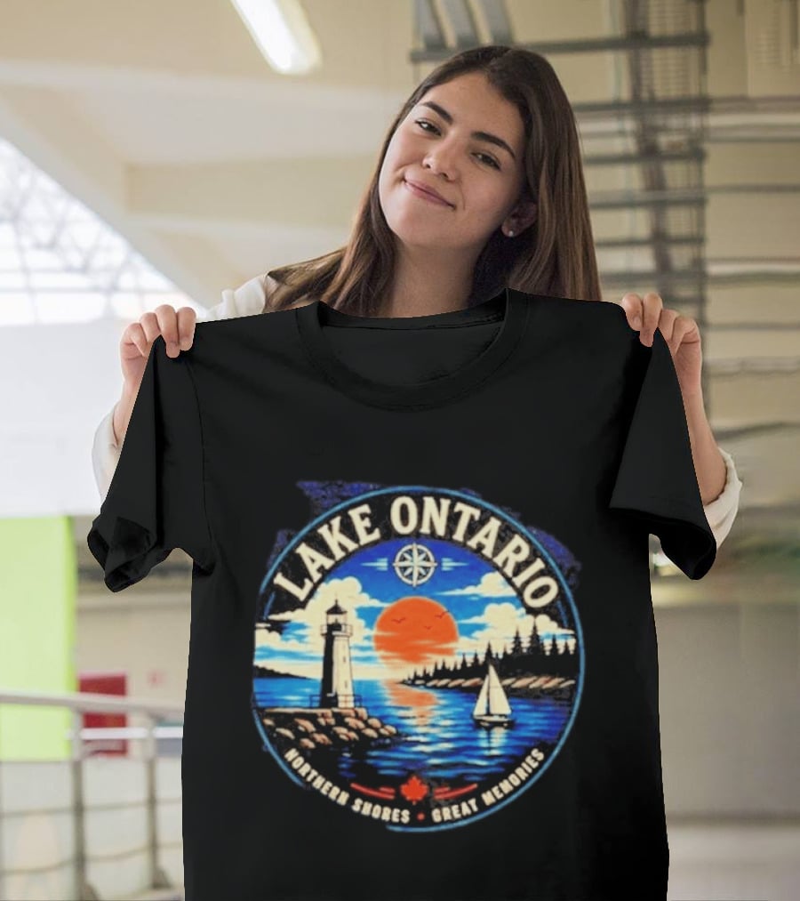 Lake Ontario Lighthouse Sunset Northern Shores Great Memories T-Shirt