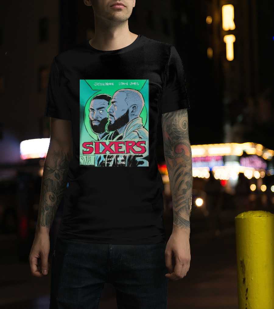 Jaylen Brown Lebron James Sixers NBA Lanterns T-Shirt