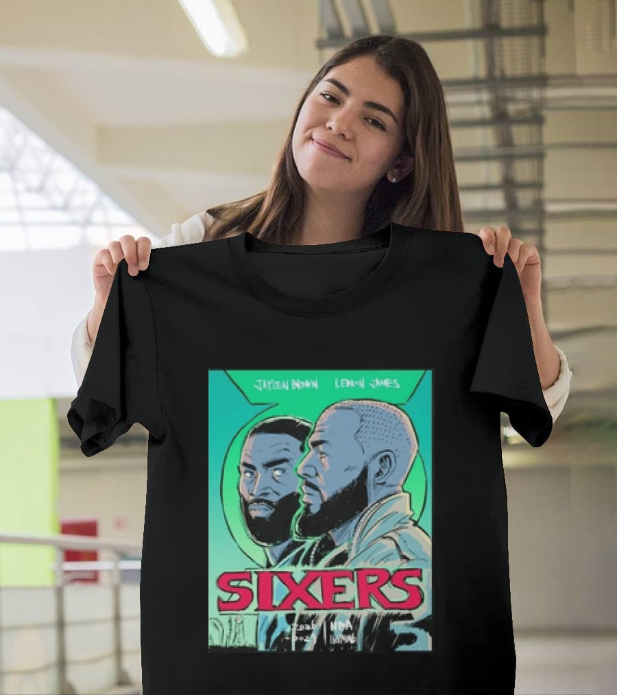 Jaylen Brown Lebron James Sixers NBA Lanterns T-Shirt