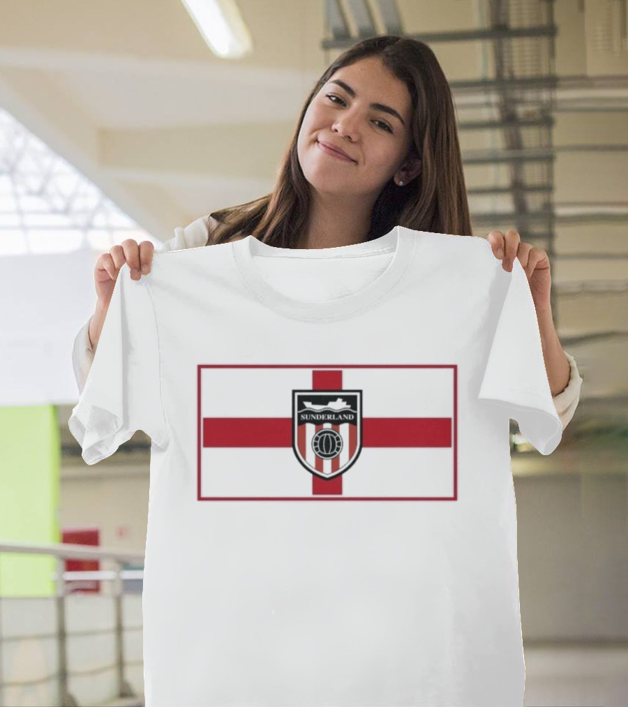 Sunderland AFC St George Cross Crest Flag Soccer Team T-Shirt