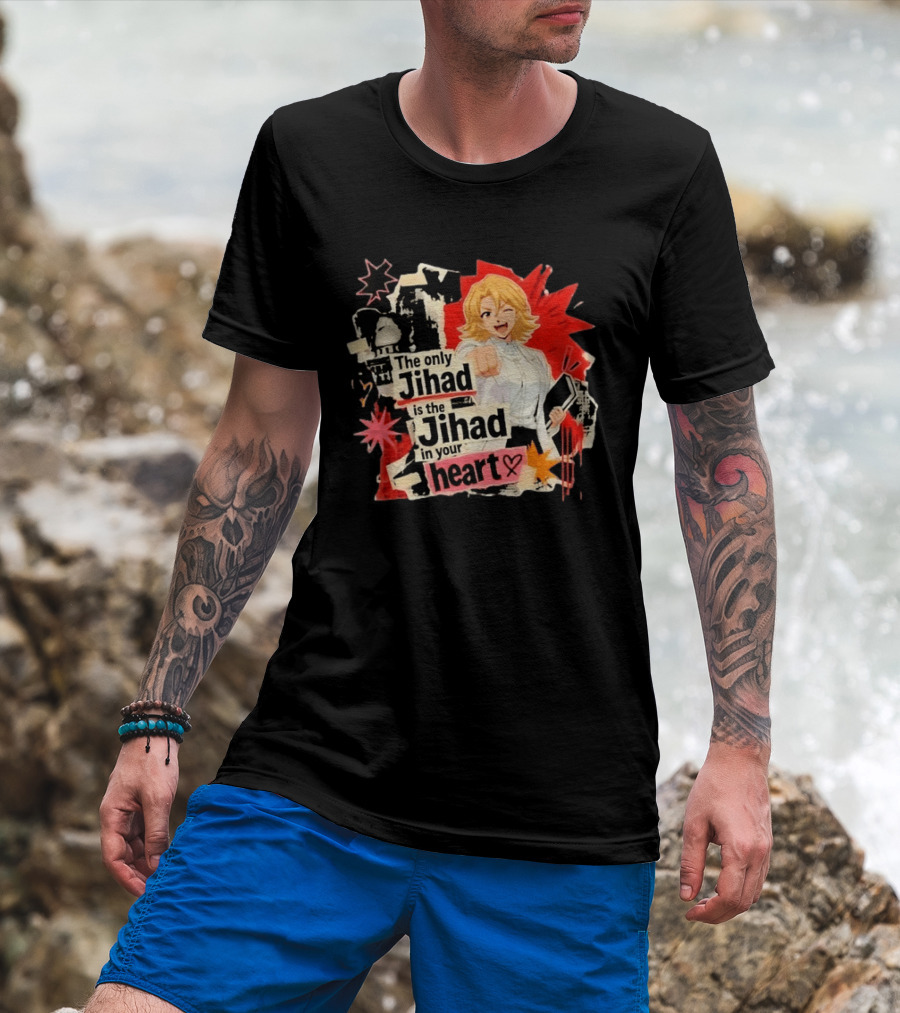 The Only Jihad Is The Jihad In Your Heart Anime Red Black Starburst Manga T-Shirt