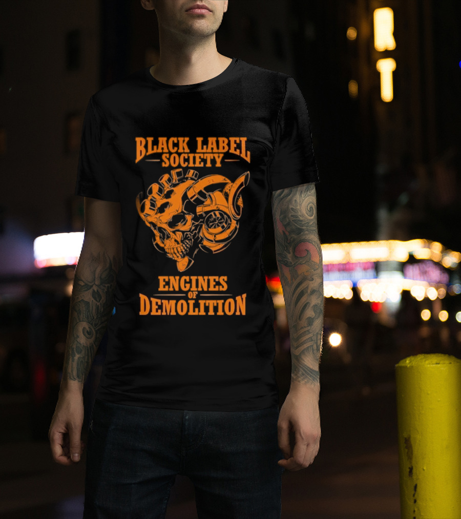 Black Label Society Engines Of Demolition Skull T-Shirt