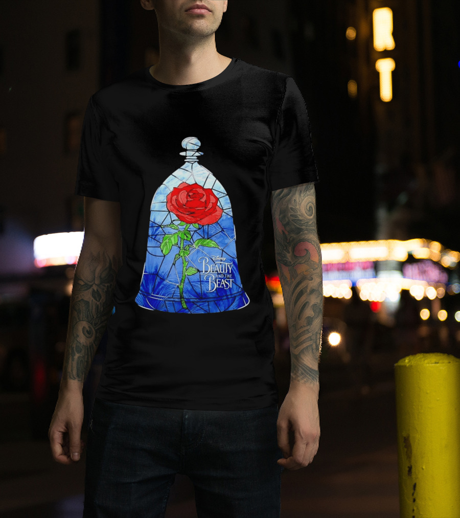 Disney Beauty And The Beast Stained Glass Rose Enchantment T-Shirt