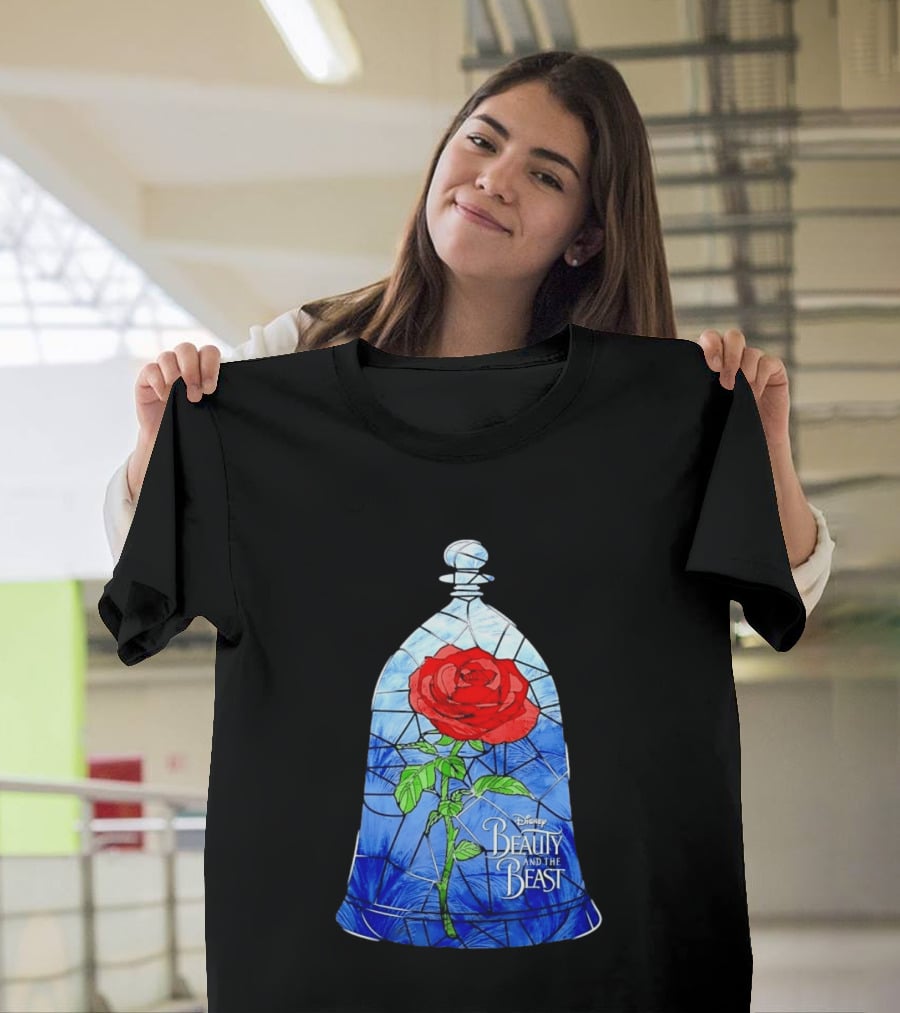 Disney Beauty And The Beast Stained Glass Rose Enchantment T-Shirt