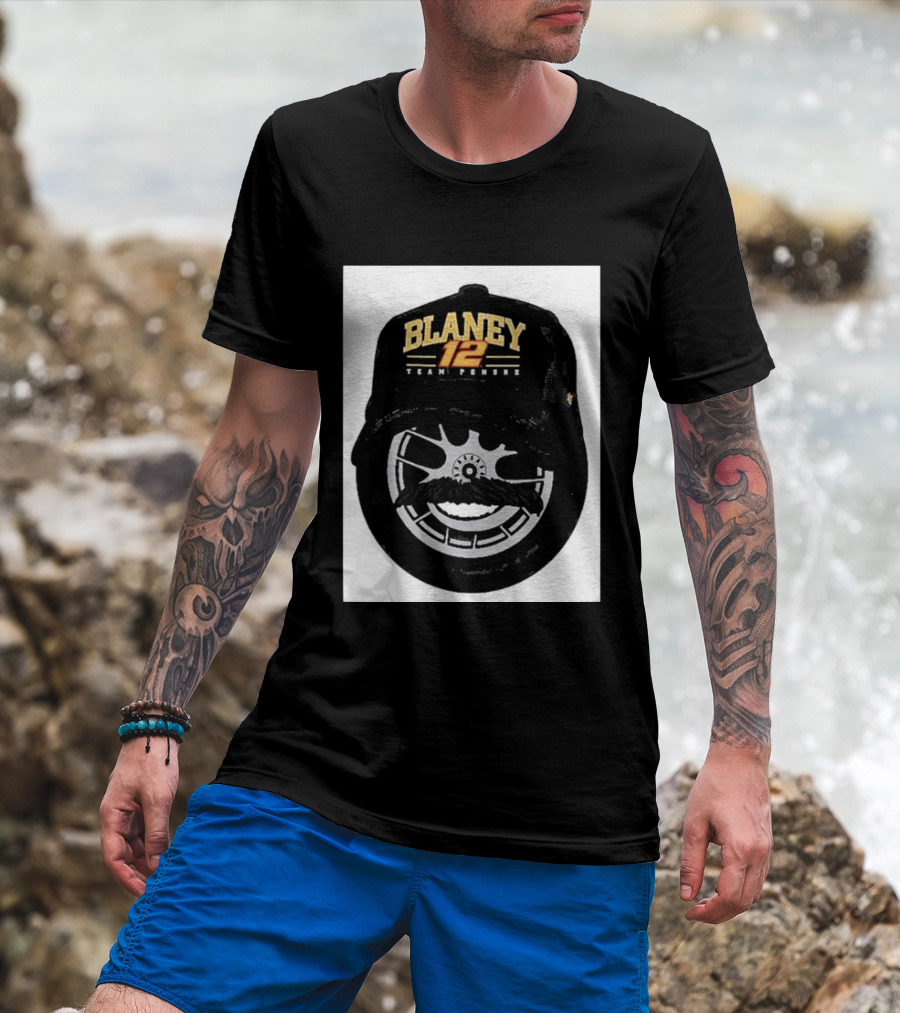 Blaney 12 Team Penske Mustache Racing Fan Gear T-Shirt