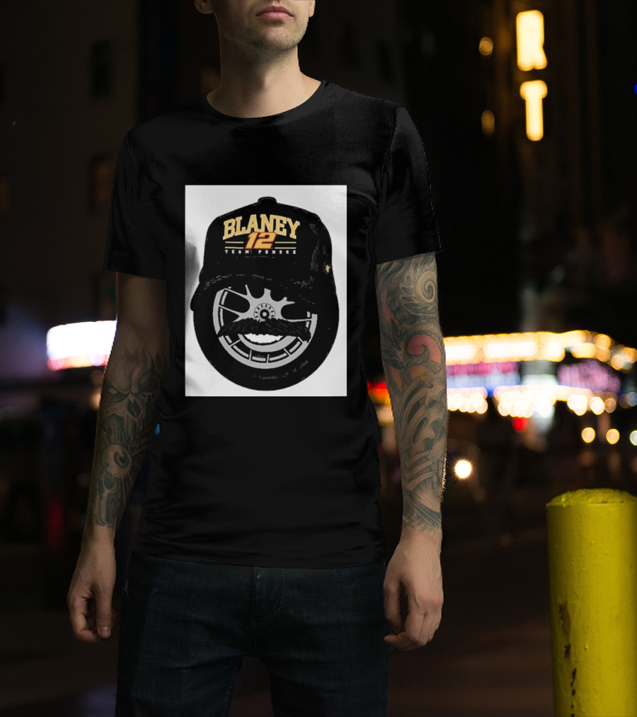 Blaney 12 Team Penske Mustache Racing Fan Gear T-Shirt