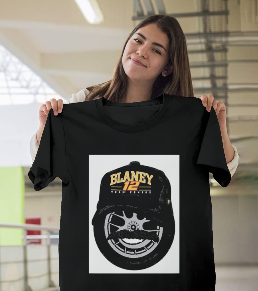 Blaney 12 Team Penske Mustache Racing Fan Gear T-Shirt