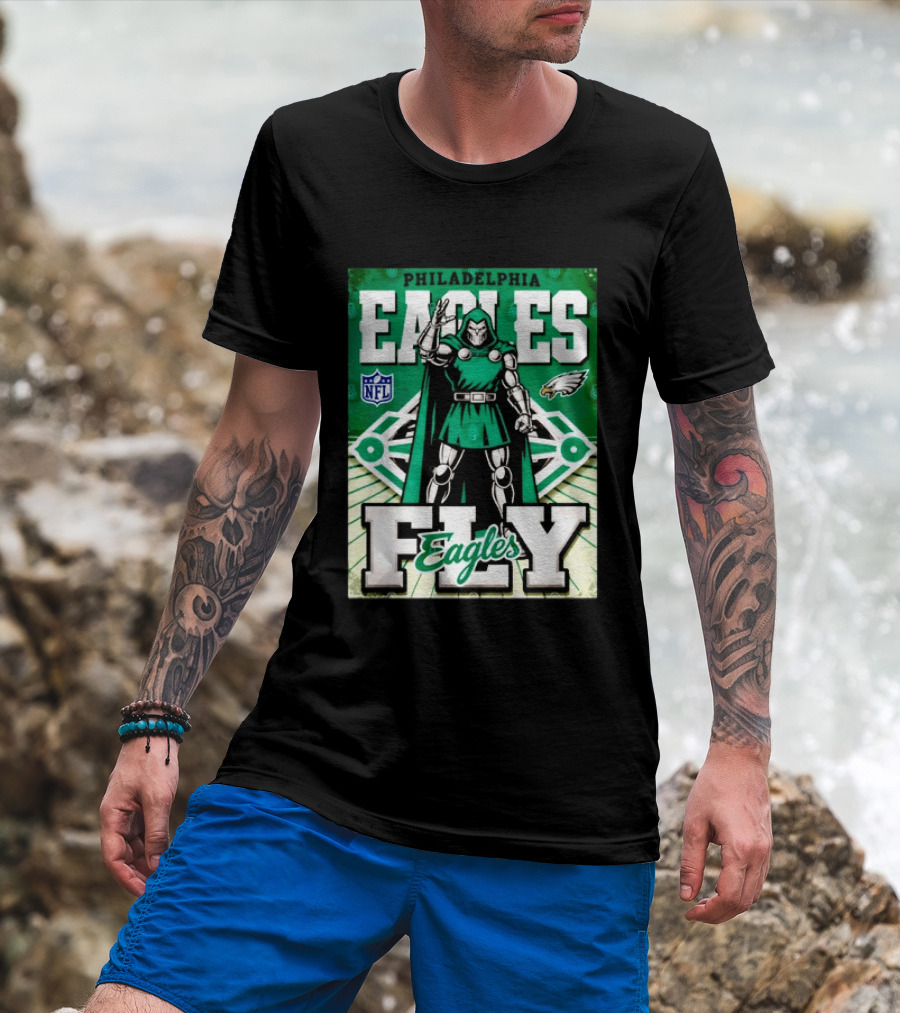 Philadelphia Eagles Doctor Doom NFL Fly Eagles T-Shirt