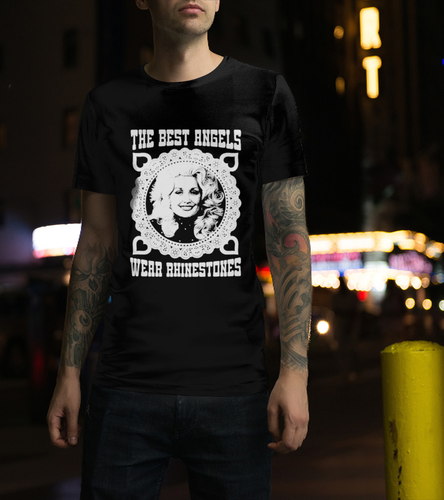 The Best Angels Wear Rhinestones Vintage Lace T-Shirt