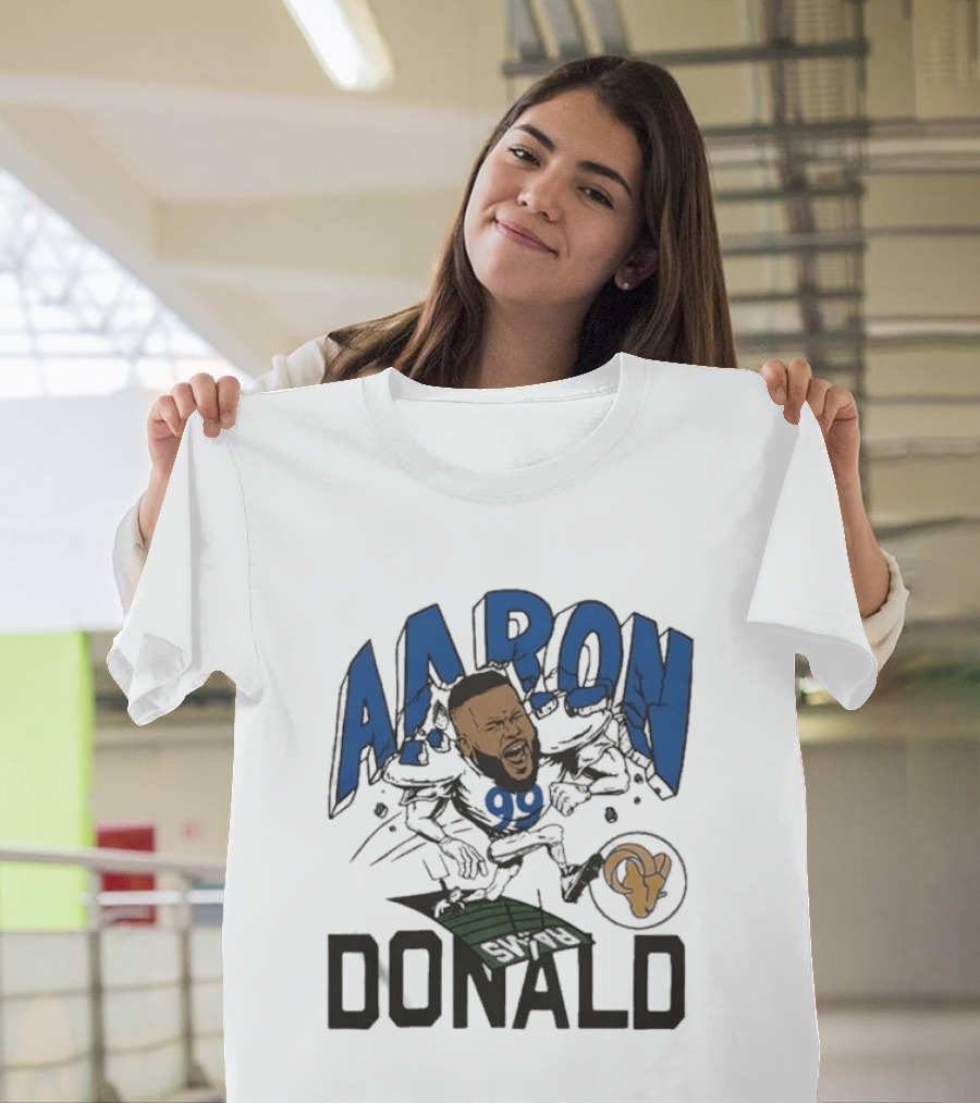 Los Angeles Rams Aaron Donald Caricature Artistry T-Shirt