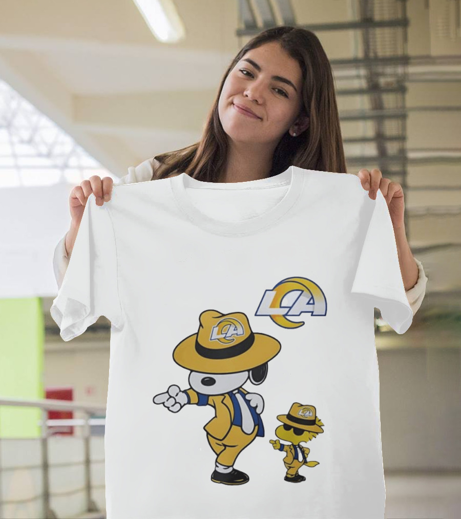Los Angeles Rams Snoopy Woodstock LA Collaboration Dancing T-Shirt