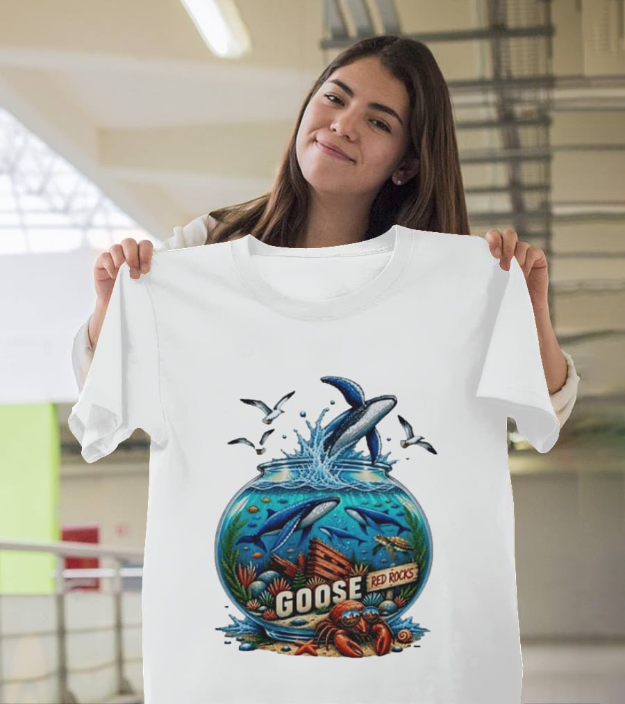 Goose Red Rocks Aquarium Whale Ocean Life Jam Band T-Shirt