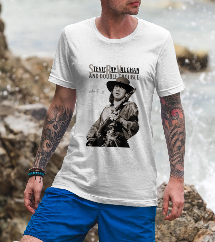 Stevie Ray Vaughan And Double Trouble Live Performance Image T-Shirt