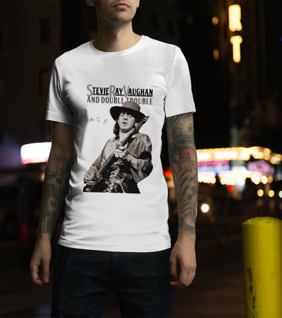 Stevie Ray Vaughan And Double Trouble Live Performance Image T-Shirt