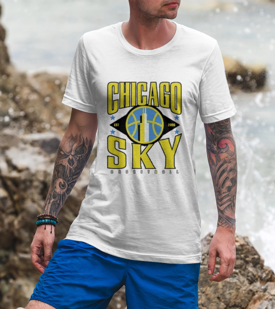 Chicago Sky Est 2006 Basketball Skyline WNBA T-Shirt