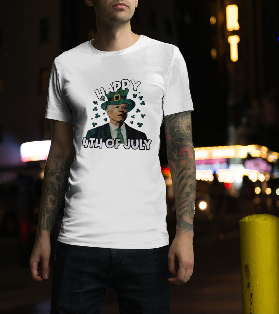 Joe Biden Happy 4th Of July Shamrock Leprechaun T-Shirt
