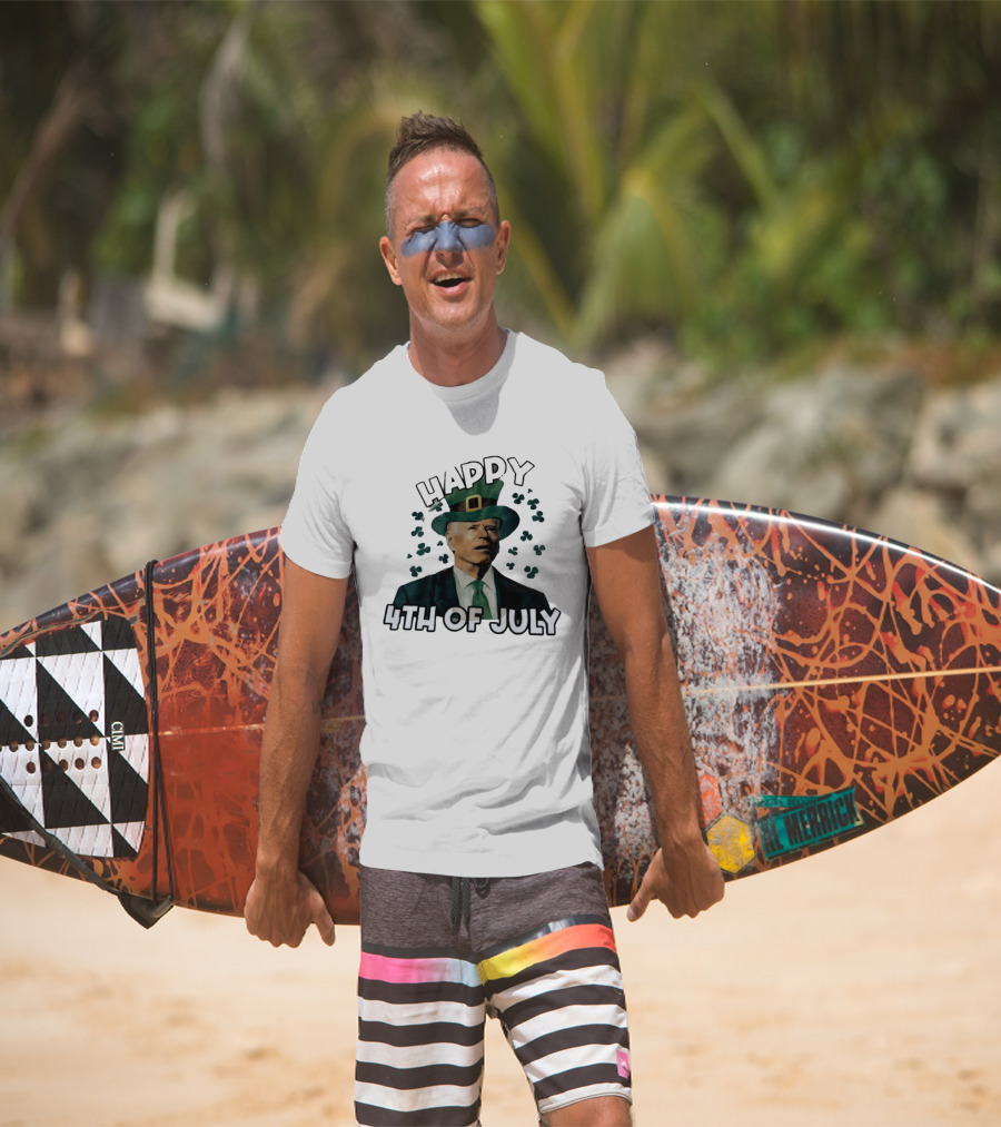 Joe Biden Happy 4th Of July Shamrock Leprechaun T-Shirt