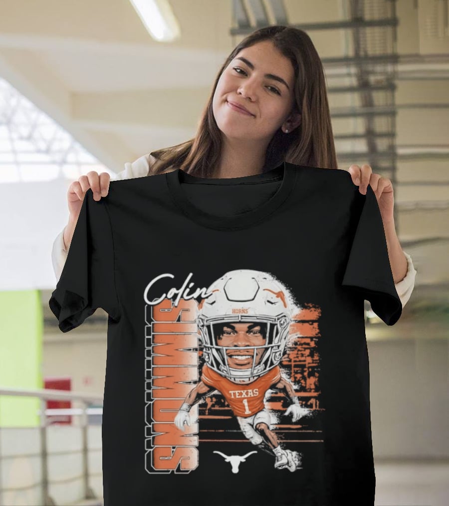 Colin Simmons Texas Longhorns Football Player Number 1 Distressed T-Shirt