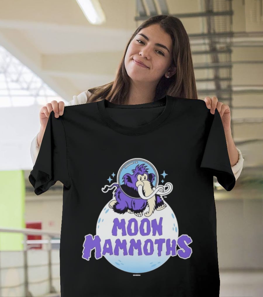 Moon Mammoths Purple Space Elephant Creature Astronaut T-Shirt