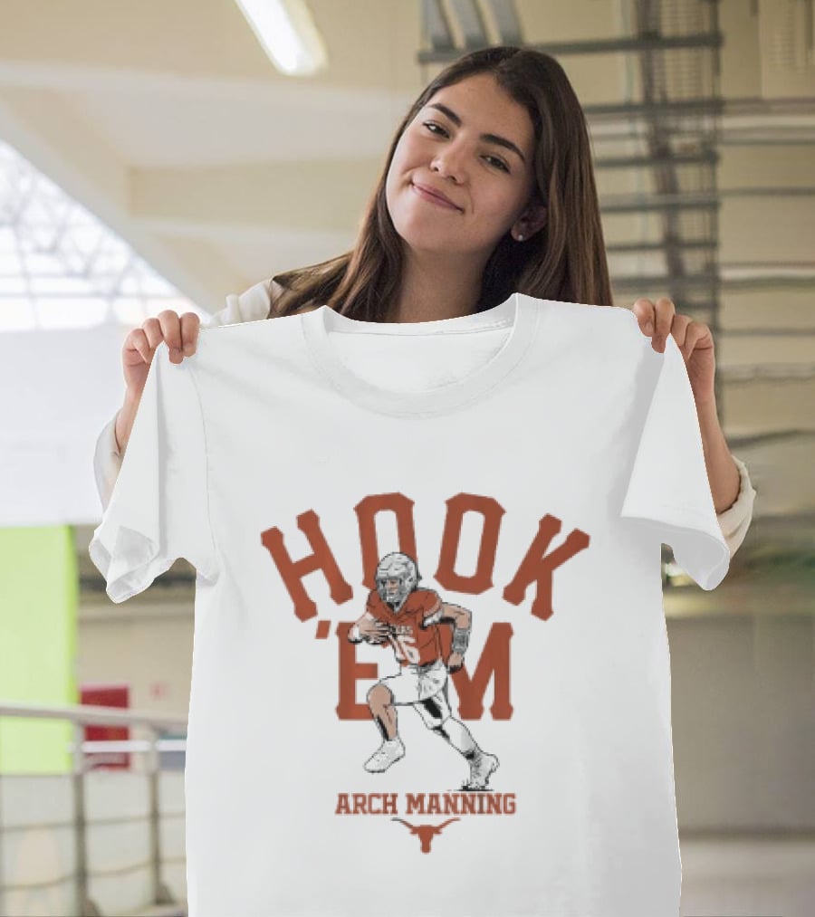 Texas Longhorns Hook 'Em Arch Manning Football T-Shirt