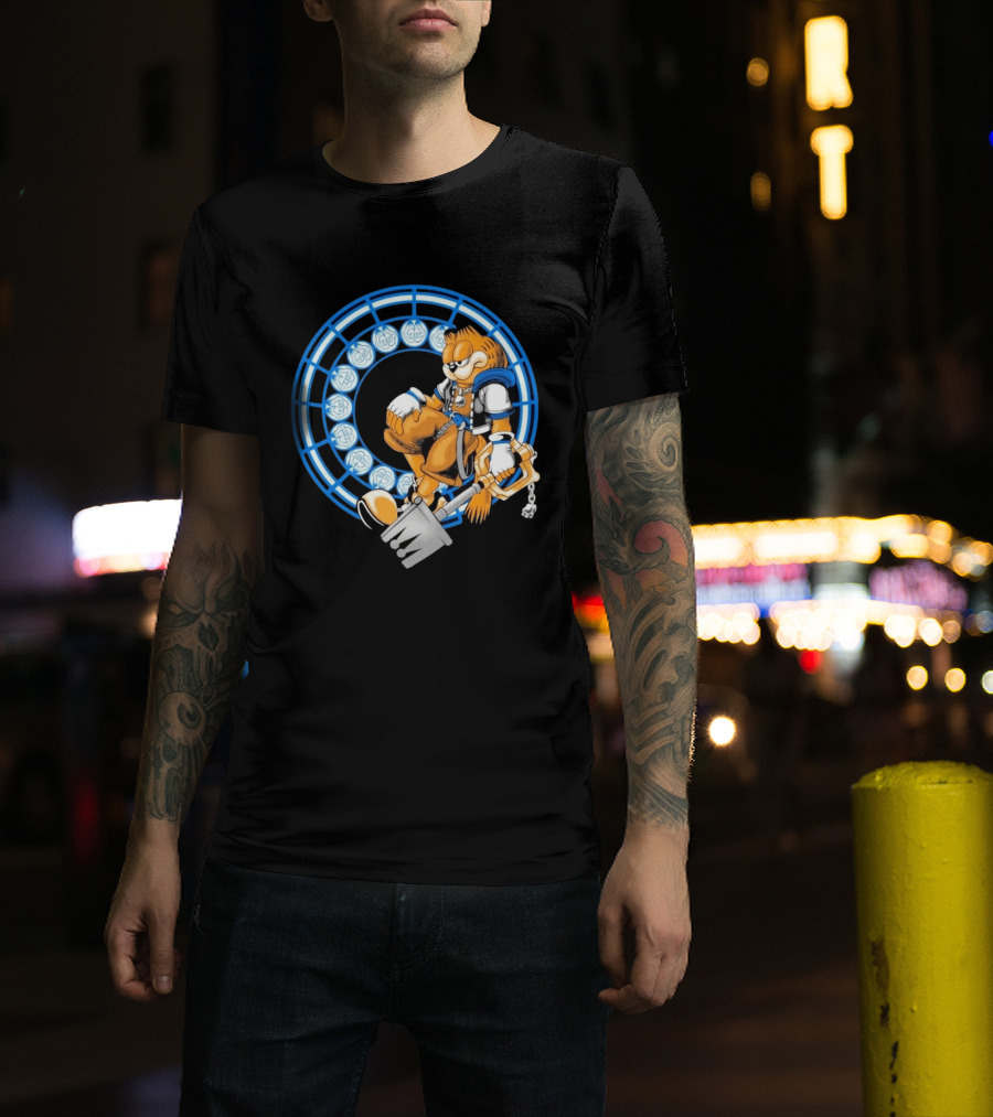 Just Another Heartless Monday Yetee Crossover With Keyblade Wielding Garfiend And Cool Blue Circles T-Shirt