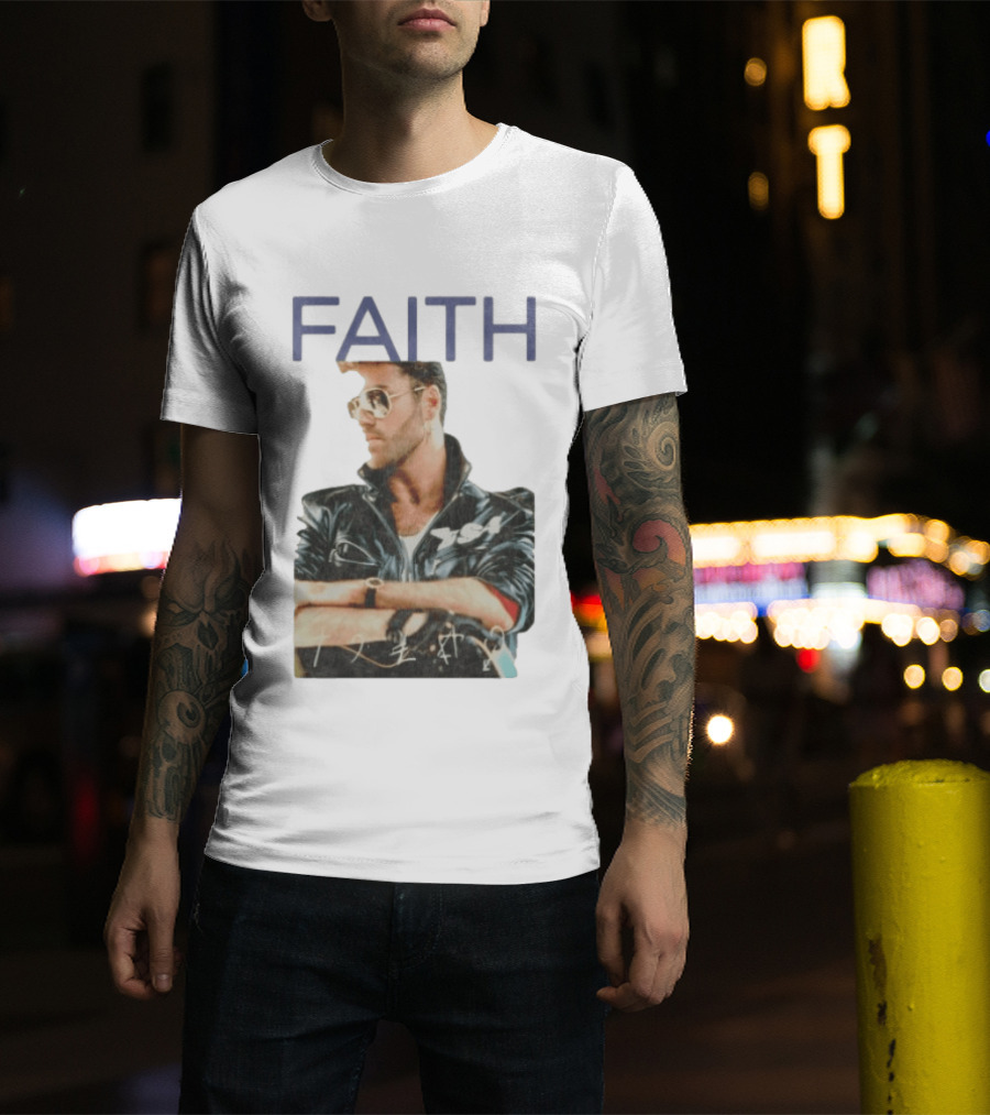 George Michael Faith Tour Leather Jacket And Aviator T-Shirt