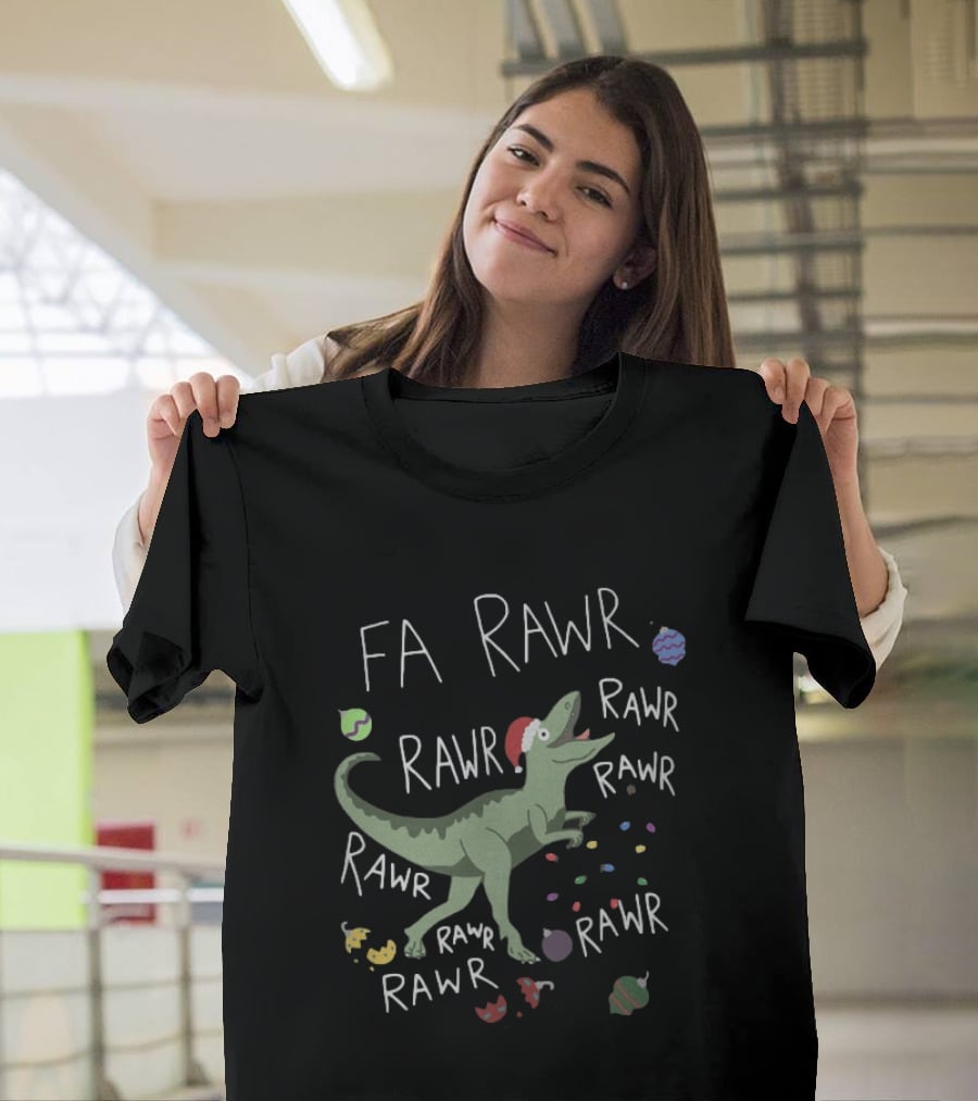 Santa Dinosaur Rex Fa Rawr Rawr Rawr Christmas Holiday T-Shirt