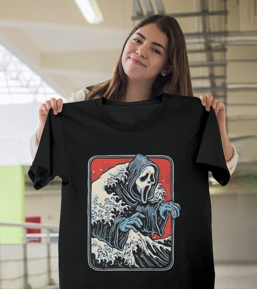 Ghostface The Great Wave Halftone Scream T-Shirt