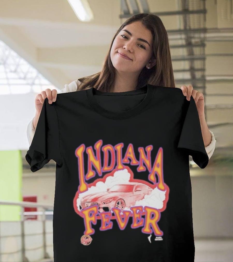 Indiana Fever Car Sketch Design WNBA Team Spirit T-Shirt
