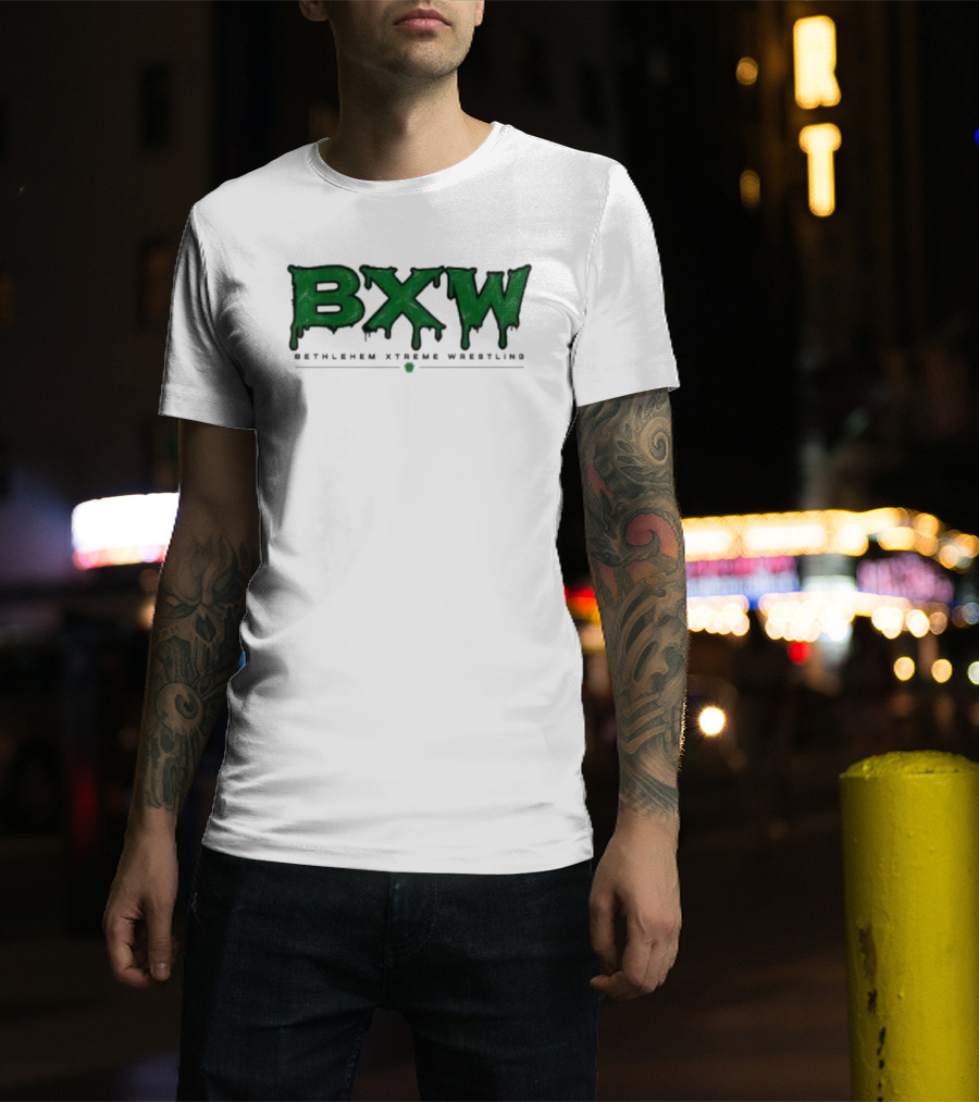 Bethlehem Xtreme Wrestling BXW Dripping Green Letters T-Shirt