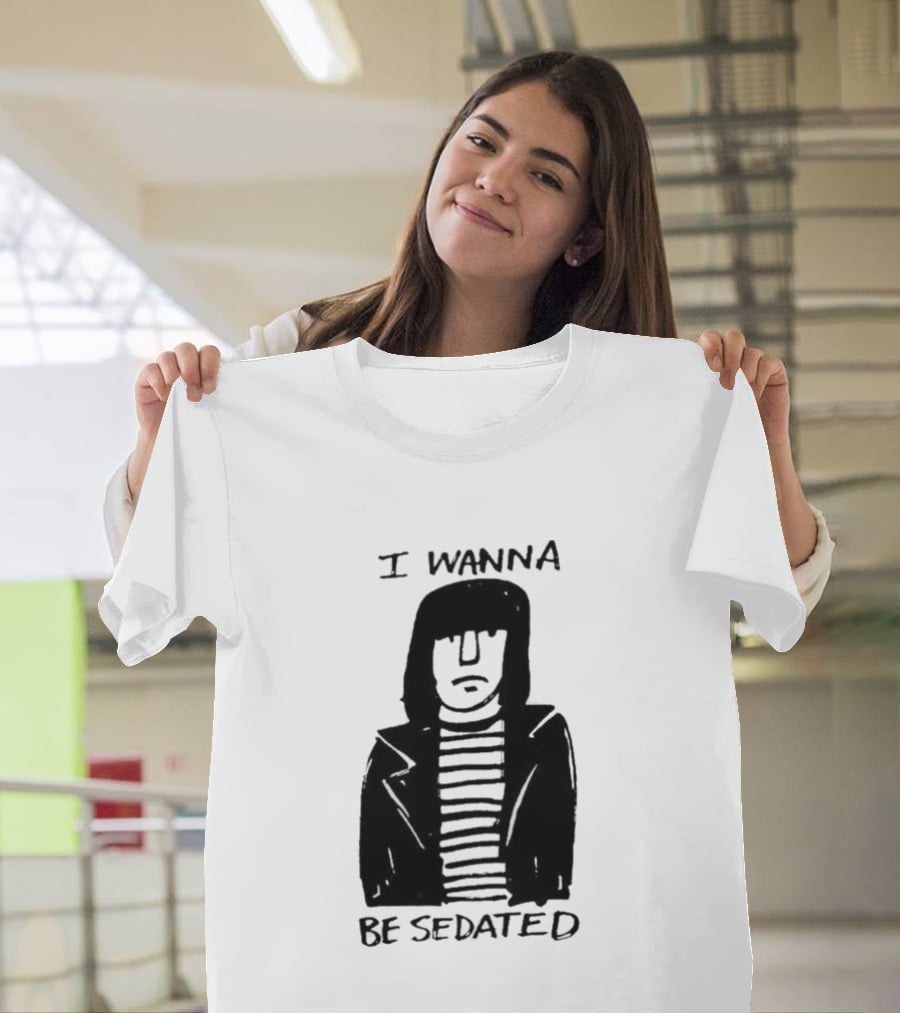 I Wanna Be Sedated Striped Jacket Character Sketch T-Shirt