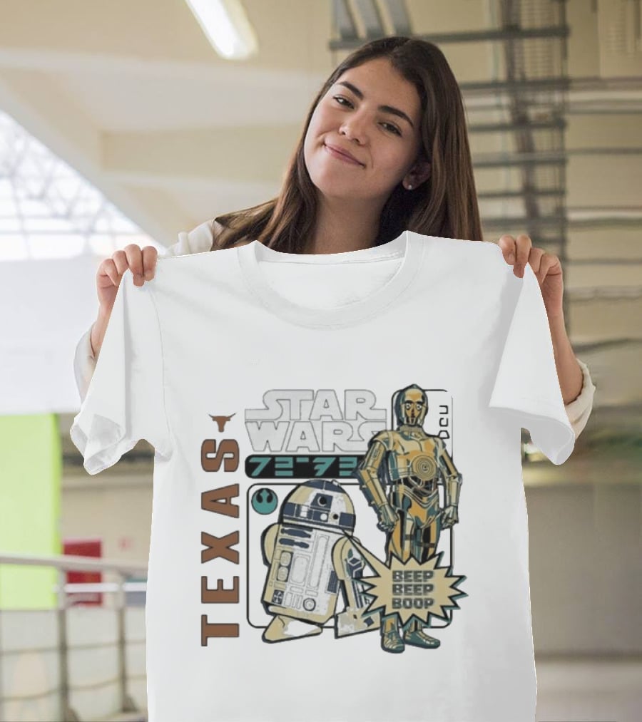 Texas Longhorns Star Wars C3PO R2D2 Beep Beep Boop T-Shirt