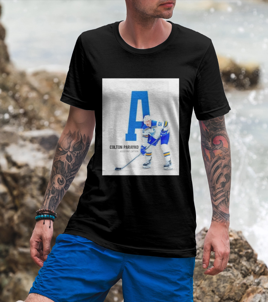 Colton Parayko St Louis Blues Assistant Captain No 55 Hockey Player T-Shirt