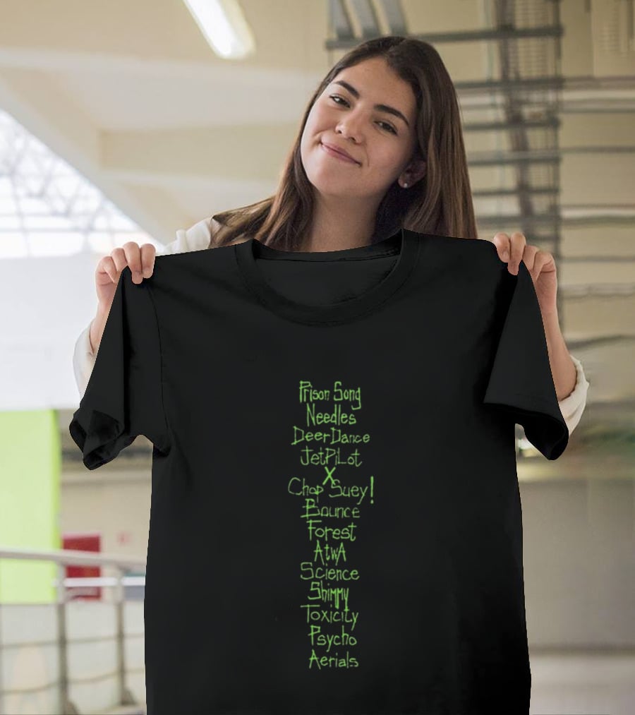 System Of A Down Toxicity 25th Anniversary Tracklist Chop Suey Bounce Aerials T-Shirt