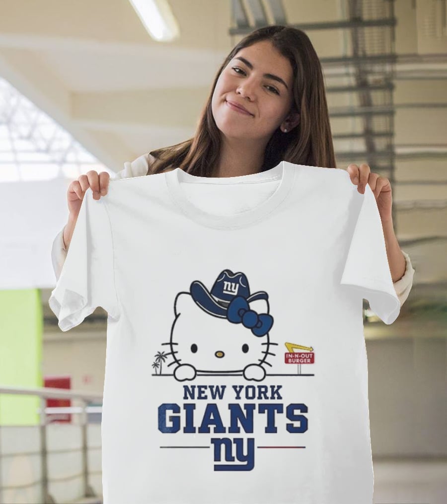 New York Giants Hello Kitty In N Out Burger Collaboration T-Shirt