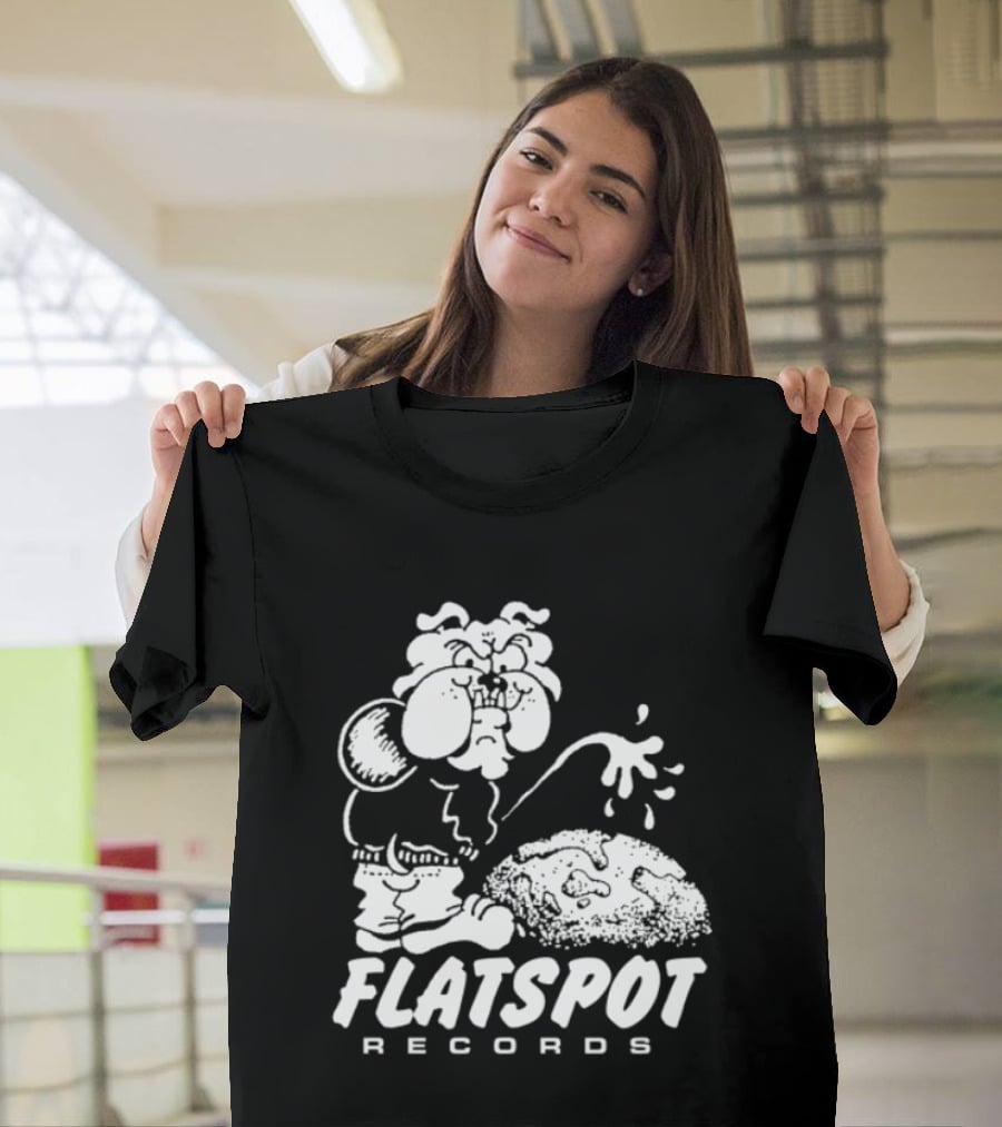 Flatspot Records Piss Off Character Graphic With Store Name T-Shirt