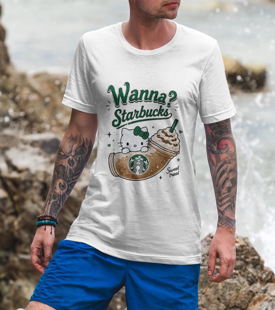 Wanna Starbucks Hello Kitty Sweet Treat T-Shirt