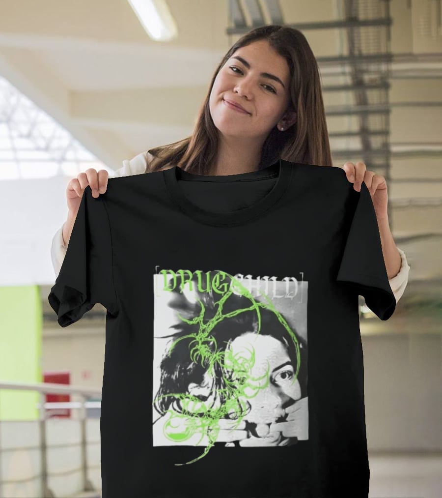 Drugchild Green Cyber Sigilism High Contrast No Depth Just Death And Decay T-Shirt