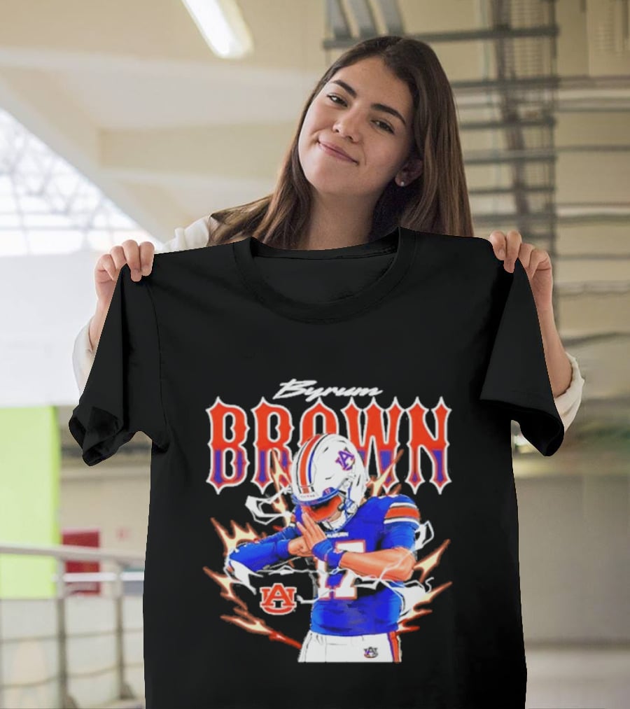 Auburn Tigers Byrum Brown Football Player Comic T-Shirt