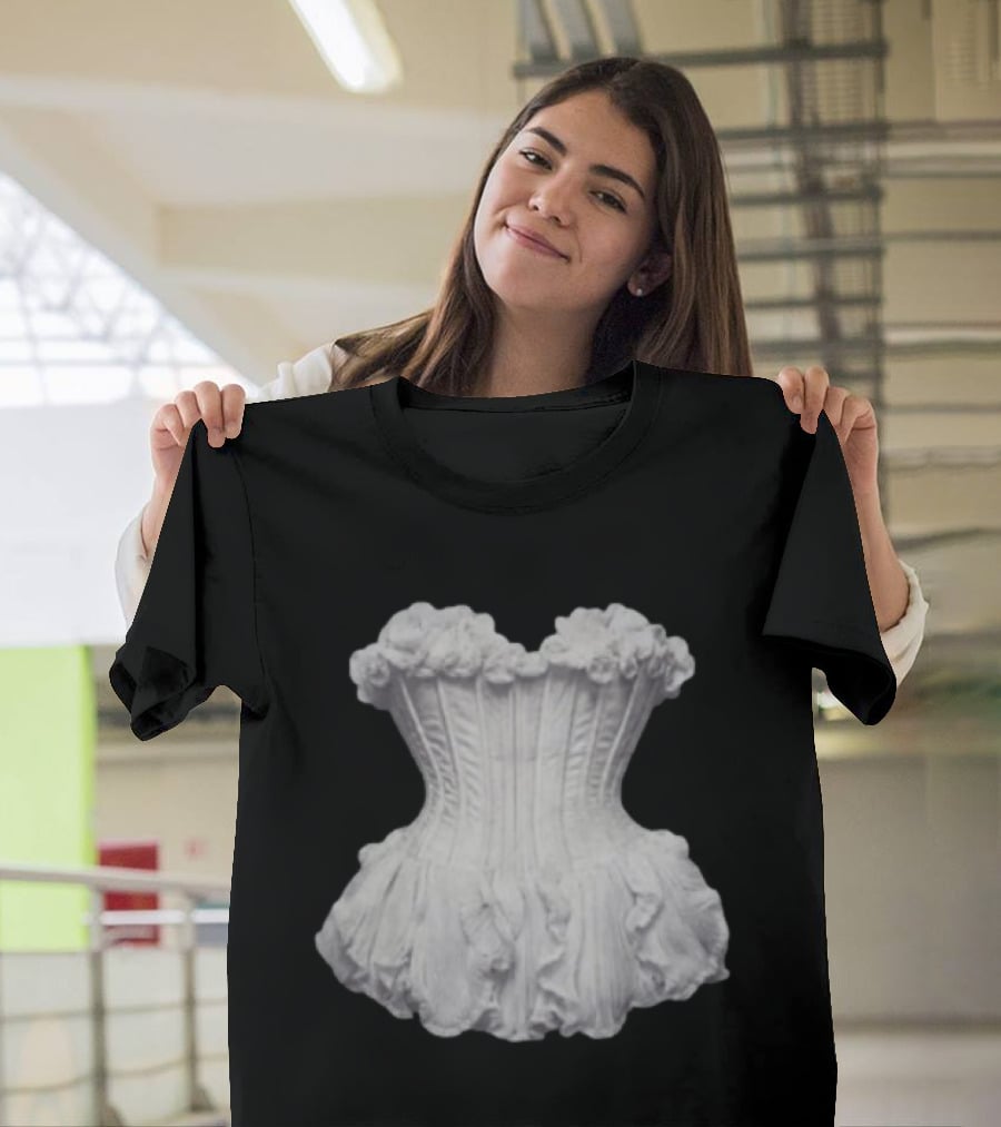 Beyonce Store Flaws And All White Corset Sculpture T-Shirt