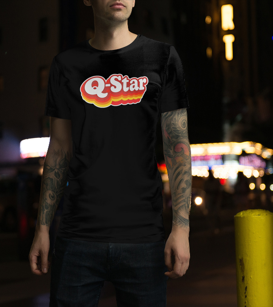 Q Star Vintage Retro Bold Font T-Shirt
