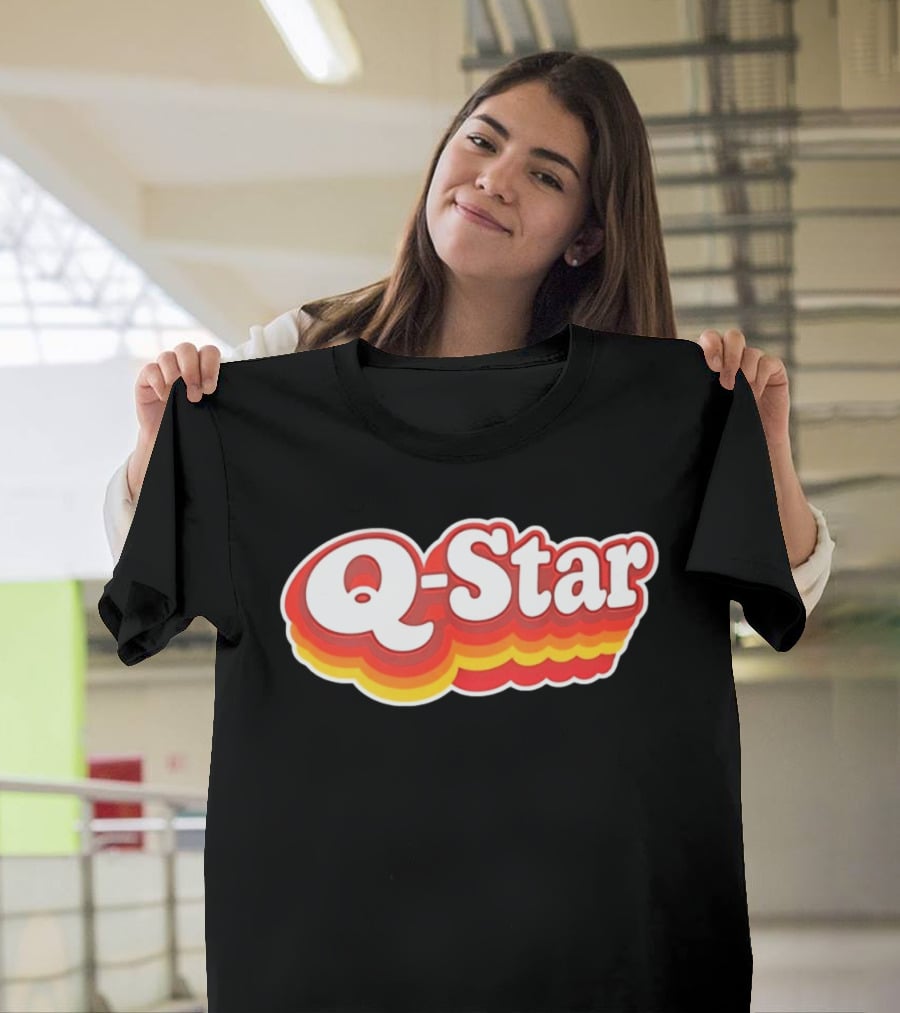 Q Star Vintage Retro Bold Font T-Shirt
